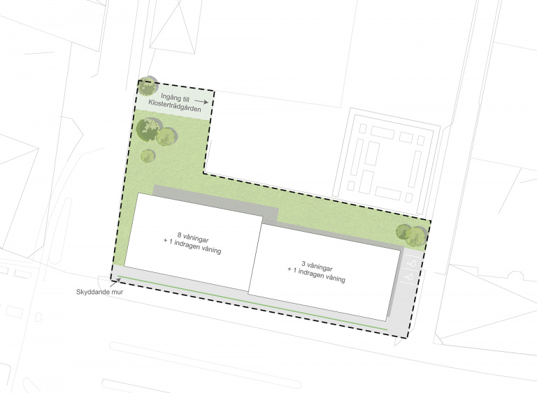 Illustration från samrådsförslaget som visar på en möjlig utbyggnad av området. 