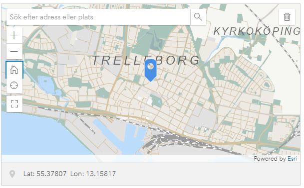 Kartbild av centrala Trelleborg
