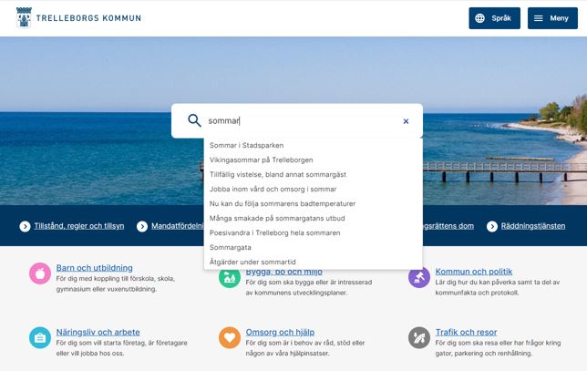 Skärmdump av sökträff på trelleborg.se