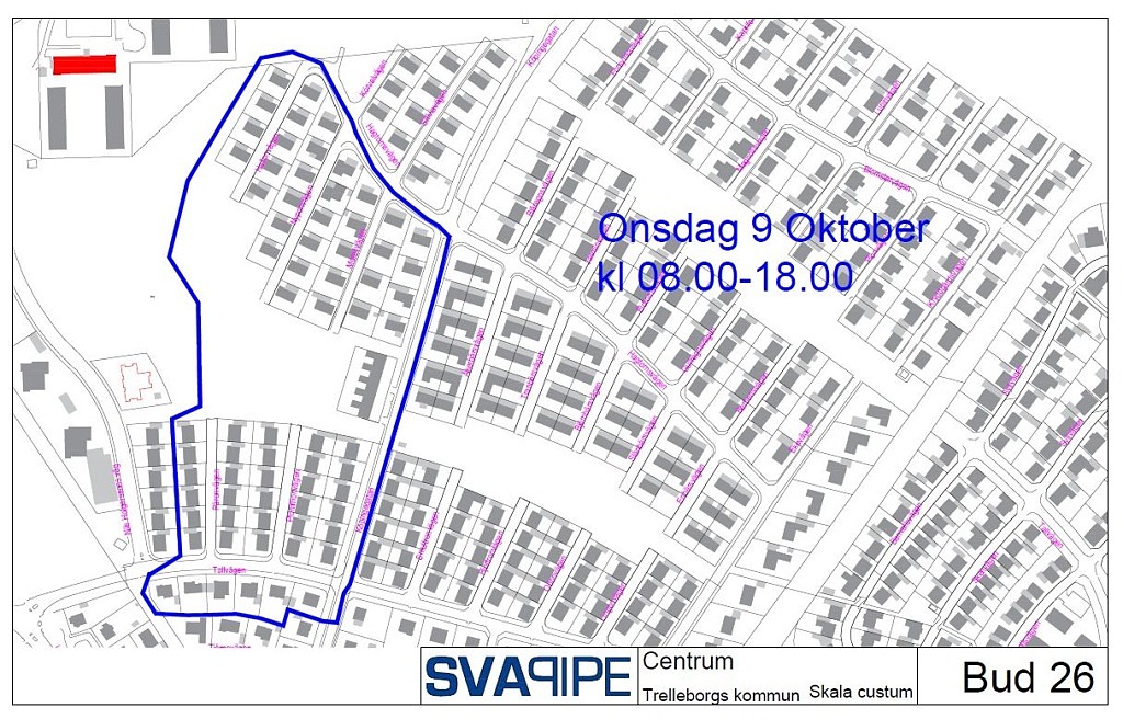 karta renspolning vattenledningar 9 oktober