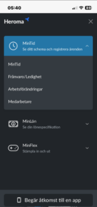 I Min Tid appen kan du exempelvis registrera tillgänglig tid och frånvaro.